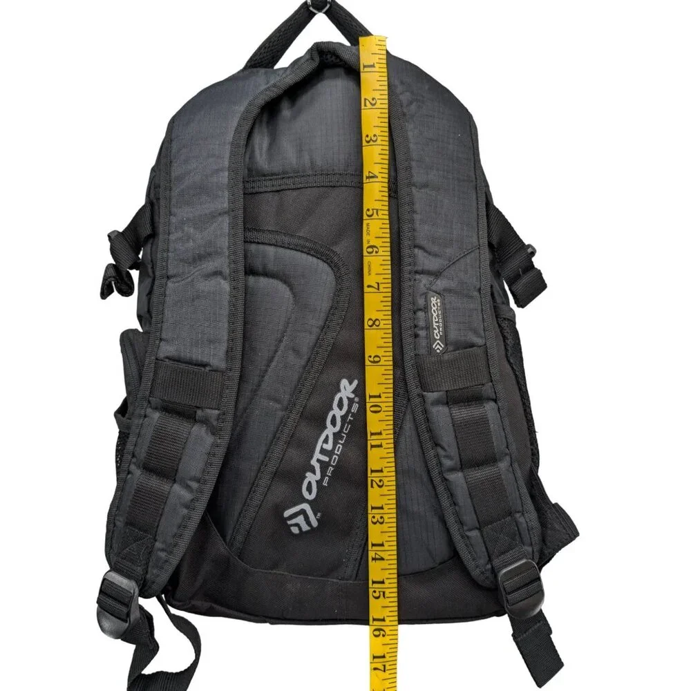 Outdoor Products Backpack Black Ripstop Laptop Sleeve Pockets Lightweight 16